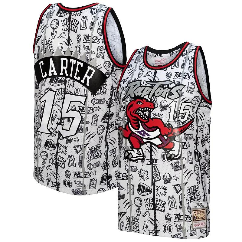 Men's Mitchell & Ness Vince Carter White Toronto Raptors 1998/99 Swingman Jersey, Size: 4XL, Rpt White Product Image