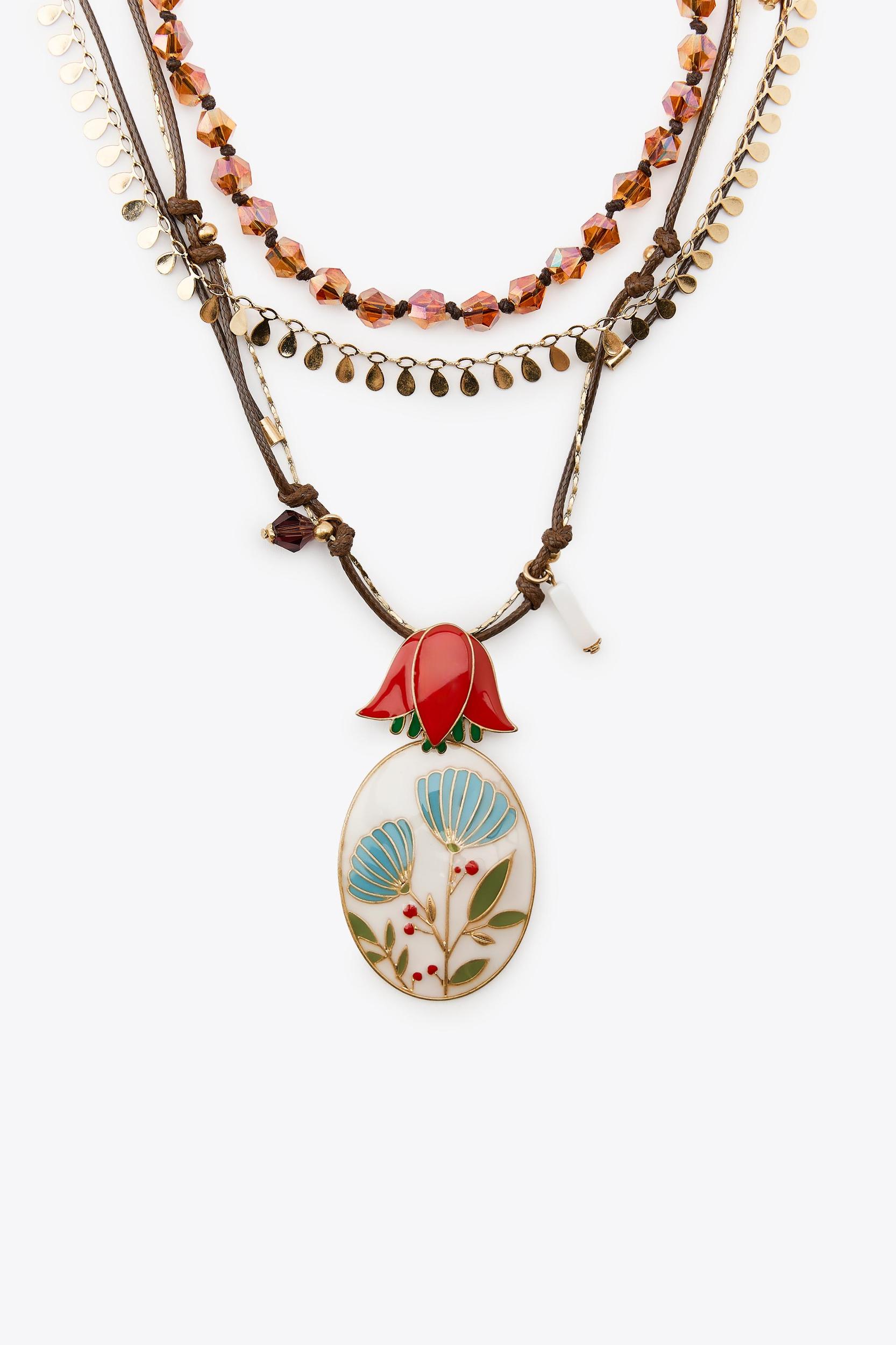 3-PACK OF BEADED FLOWER NECKLACES Product Image