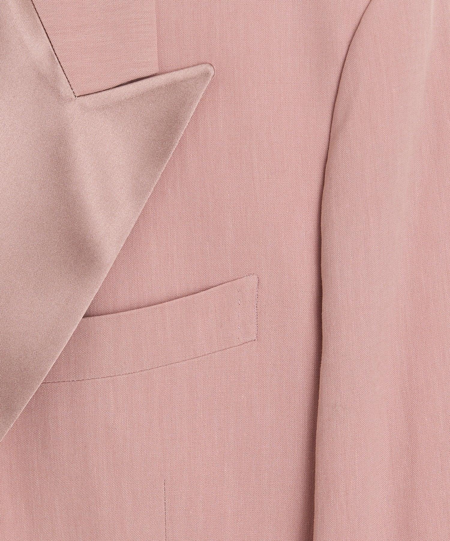 Relaxed Italian Sueded Linen Double-Breasted Tuxedo Jacket Product Image