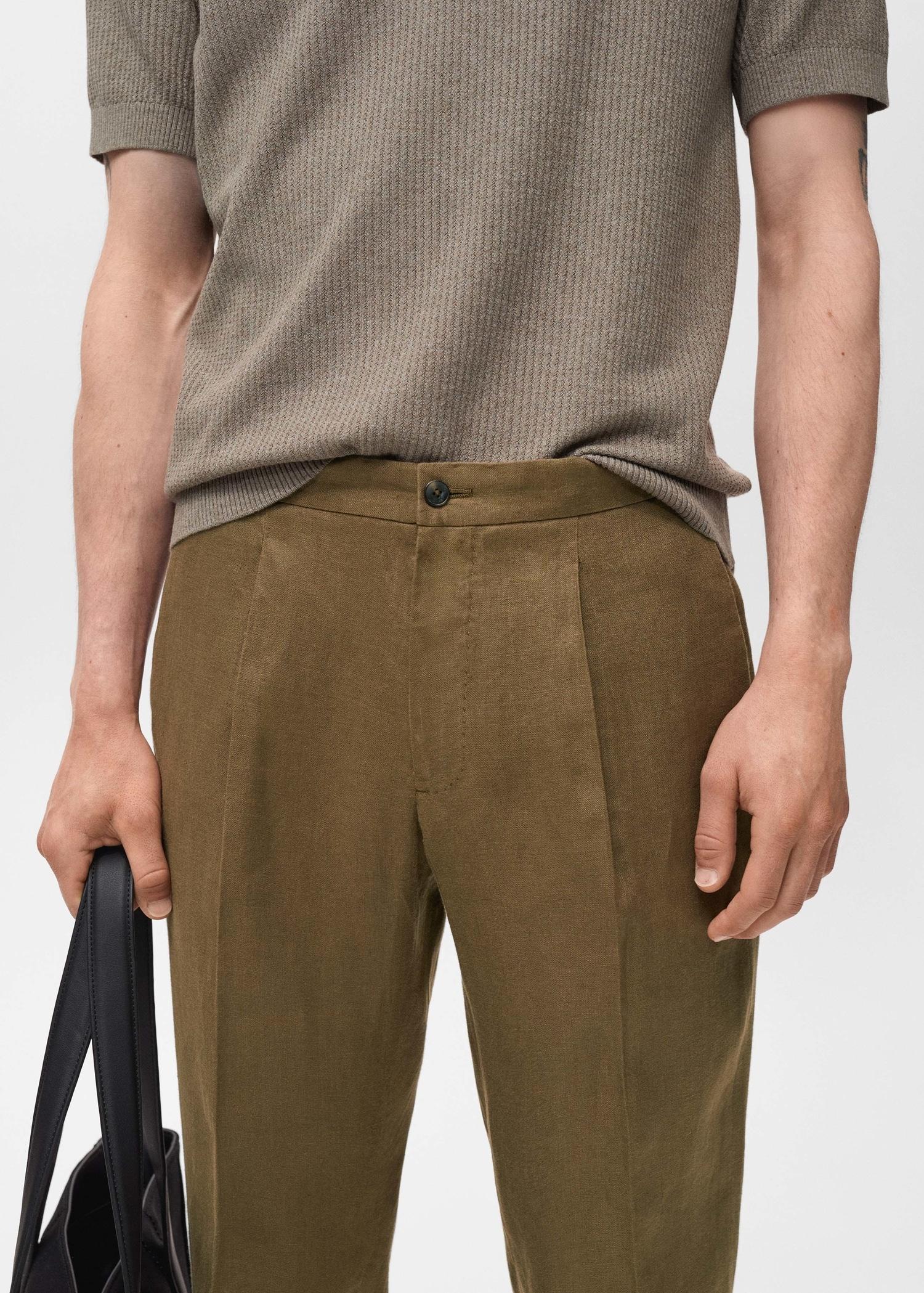 Salerno 100% Linen Slim Fit Suit Pants - Men | MANGO USA Product Image