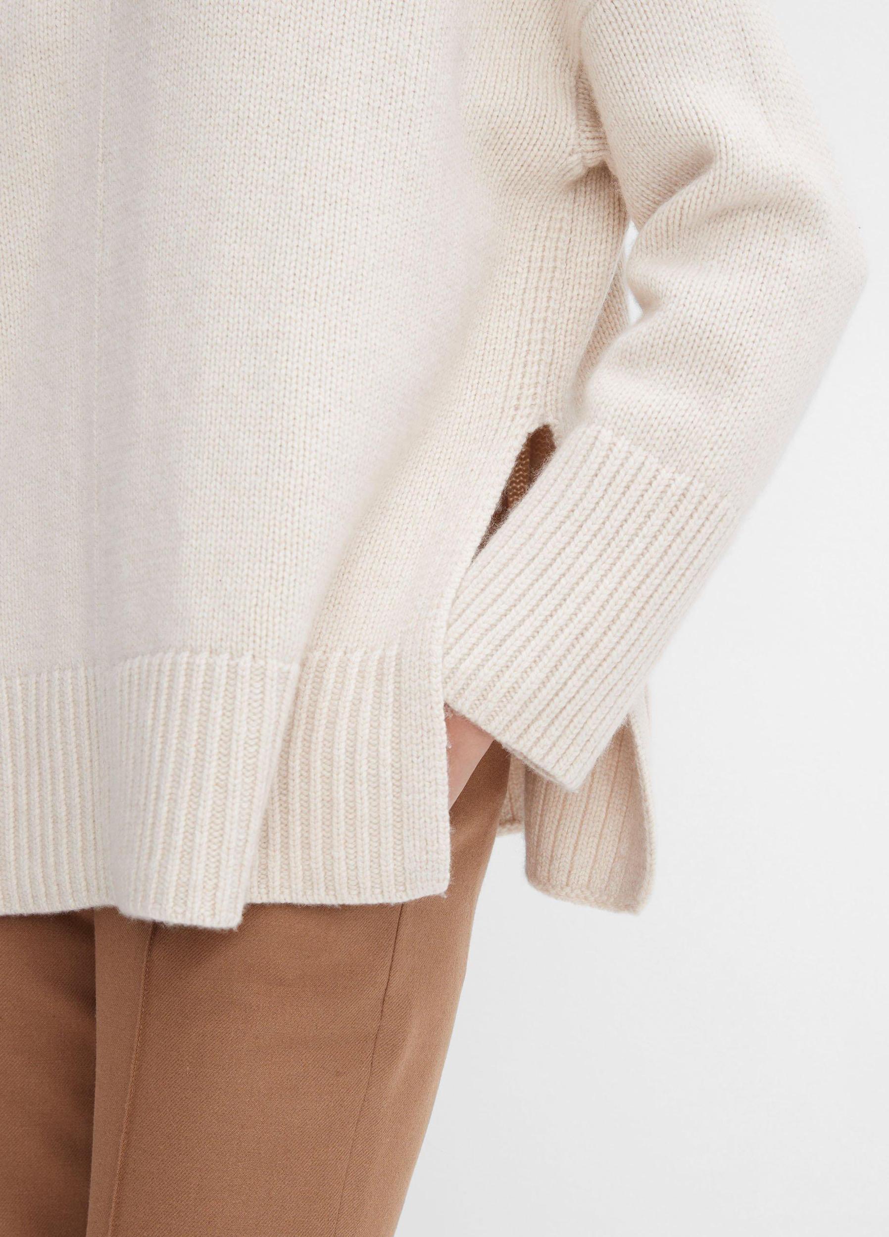 Wool and Cashmere Trapeze Turtleneck Sweater Product Image