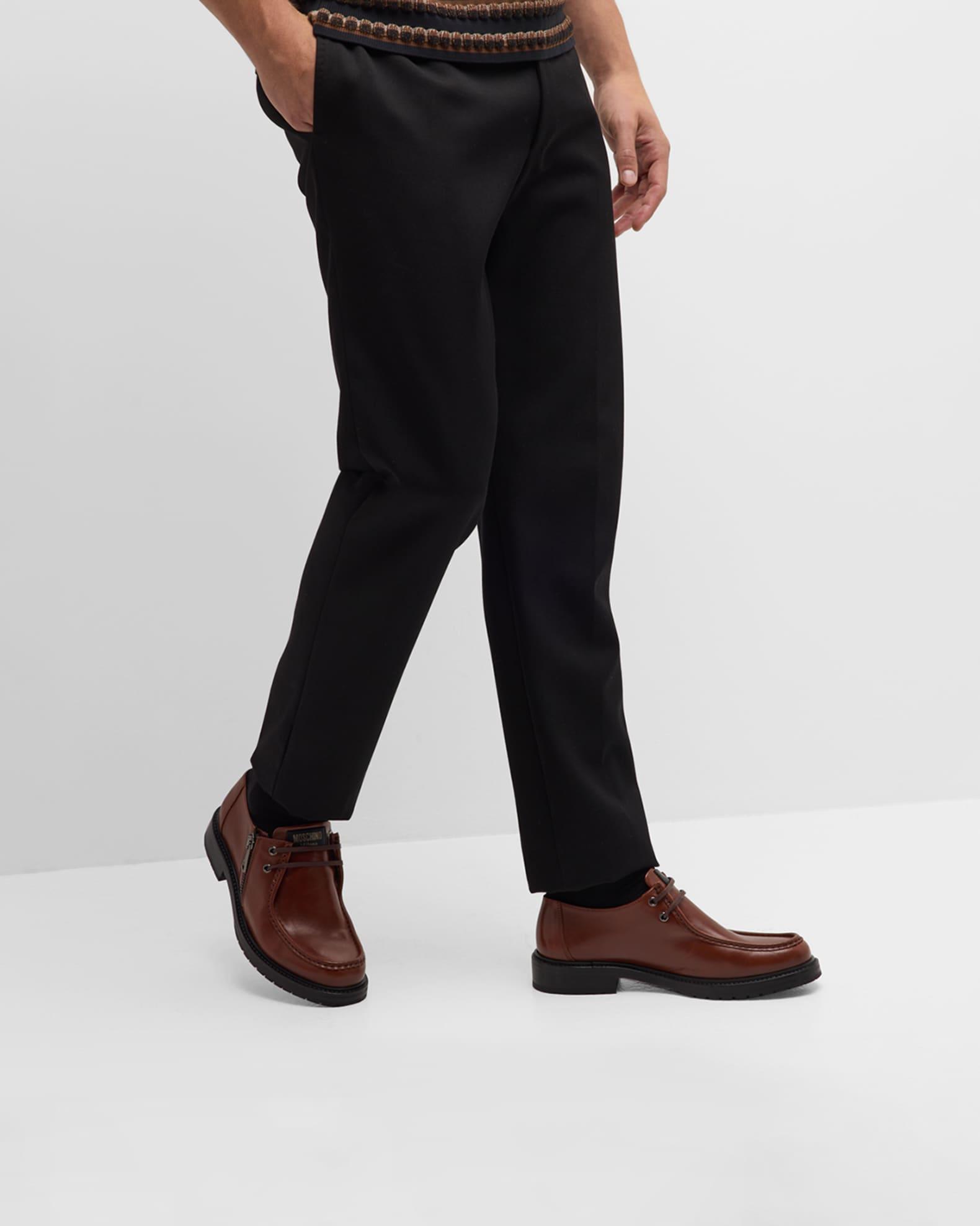 Men's Leather Casual Moc-Toe Loafers Product Image