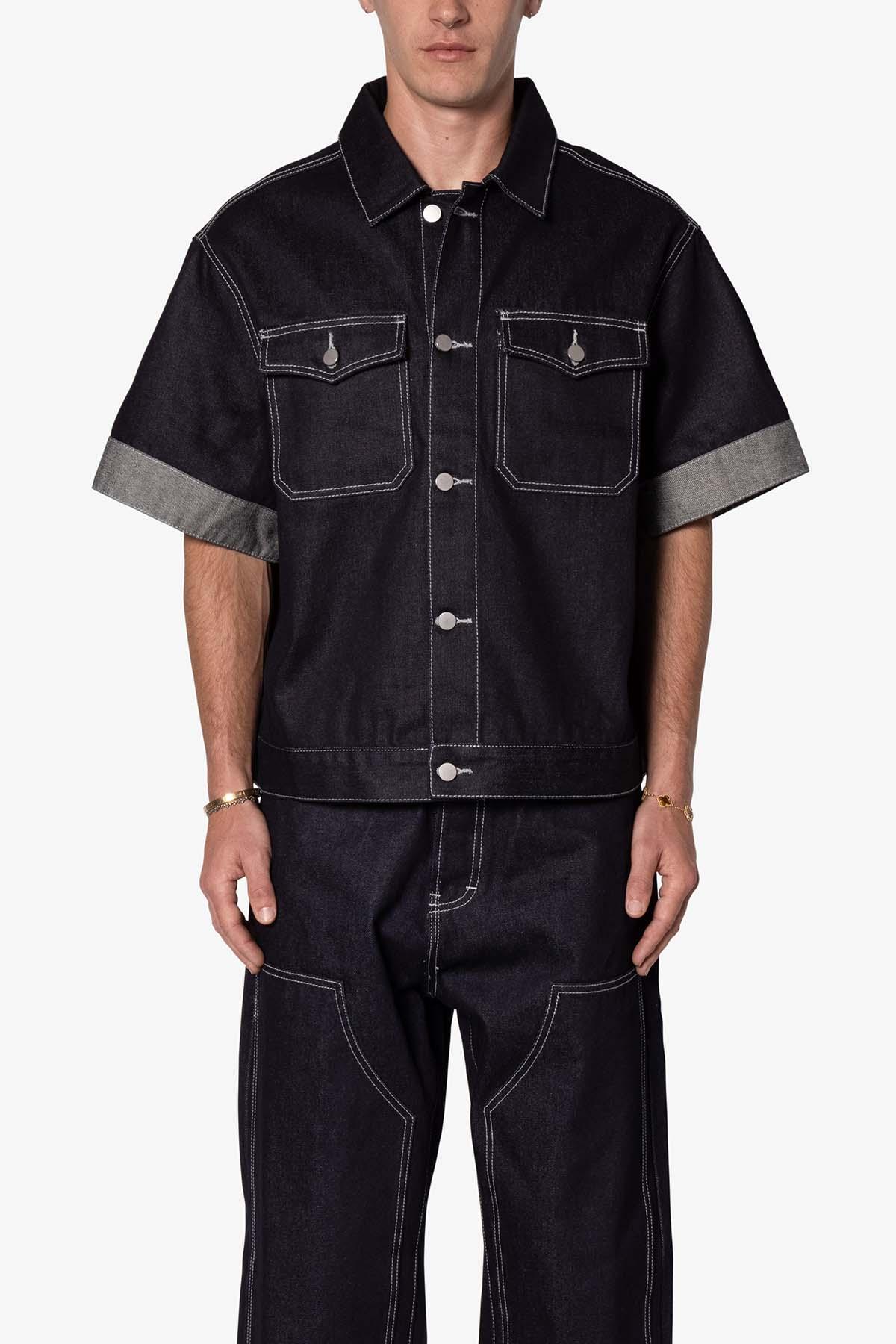 Raw Denim Work Shirt - Blue Product Image