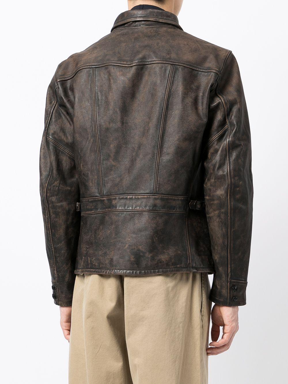 zipped leather jacket Product Image