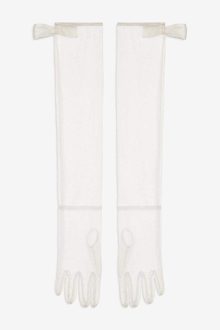 Pearly Bow Mini Dress — White Product Image
