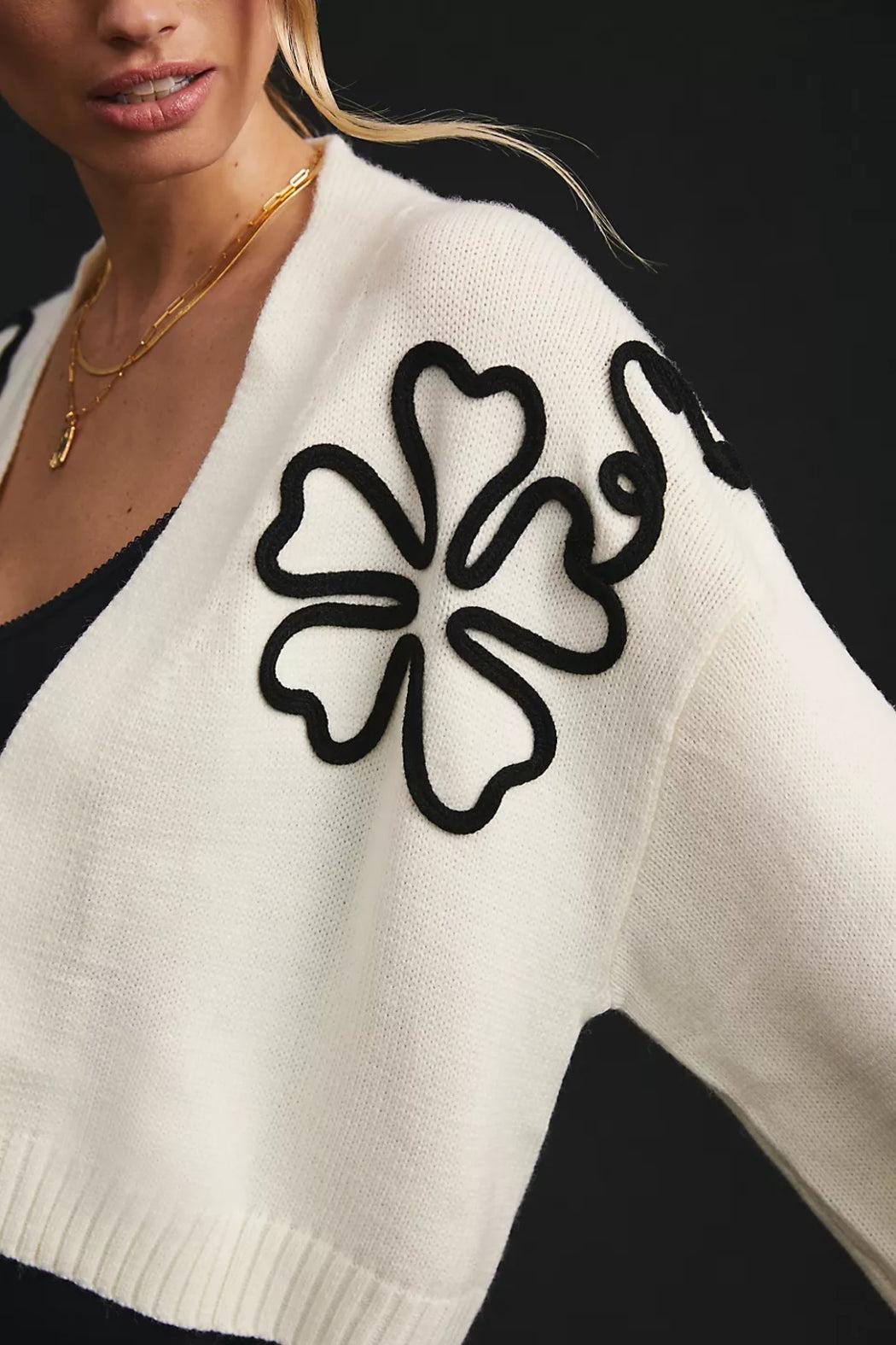 Cropped Flower Squiggle Cardigan Product Image