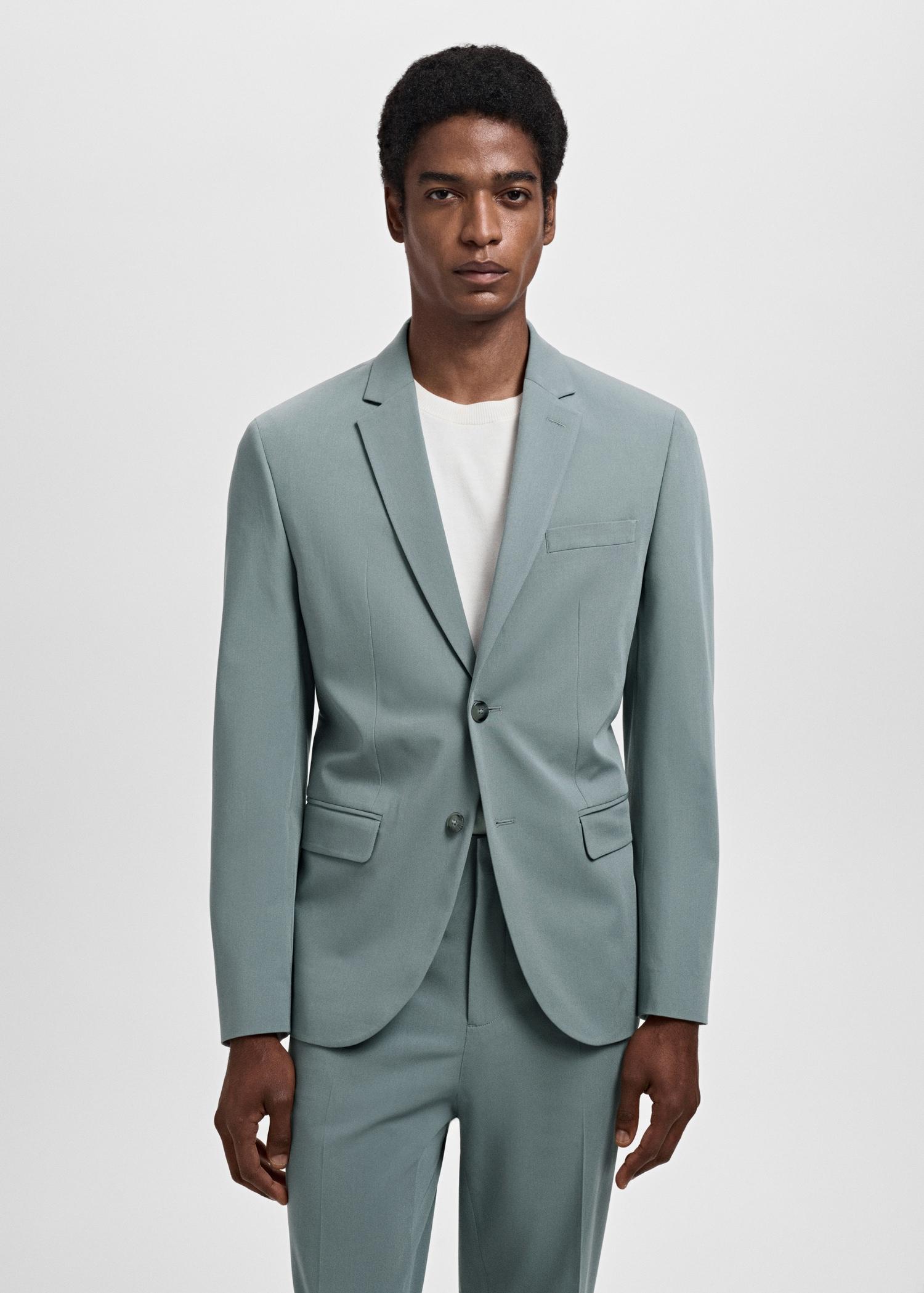 Super slim-fit suit jacket in stretch fabric - Men | MANGO USA Product Image