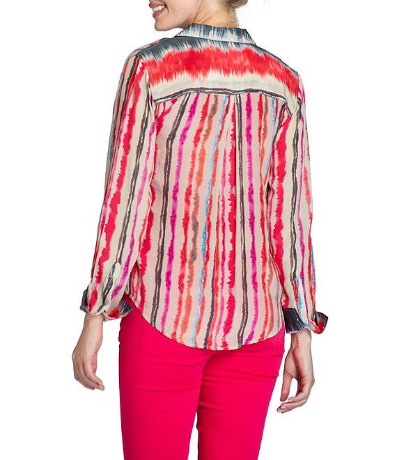 APNY Collared Neckline Long Sleeve Button Front Blouse Product Image