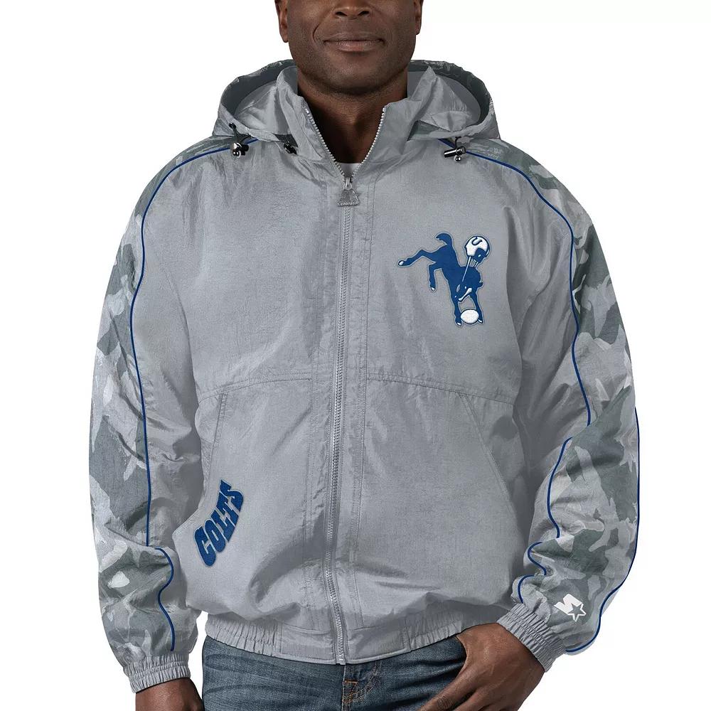 Men's Starter Gray Indianapolis Colts Thursday Night Gridiron Throwback Full-Zip Jacket,  Product Image