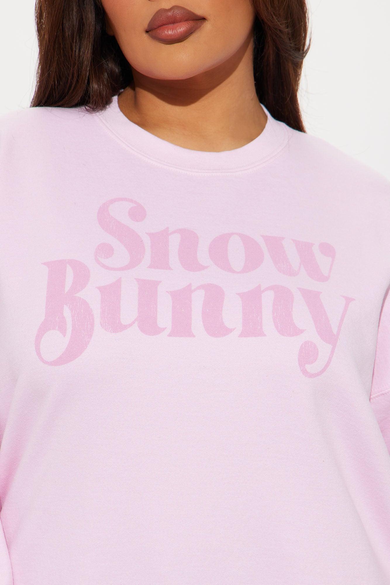 Snow Bunny Crew Neck Sweatshirt - Pink Product Image