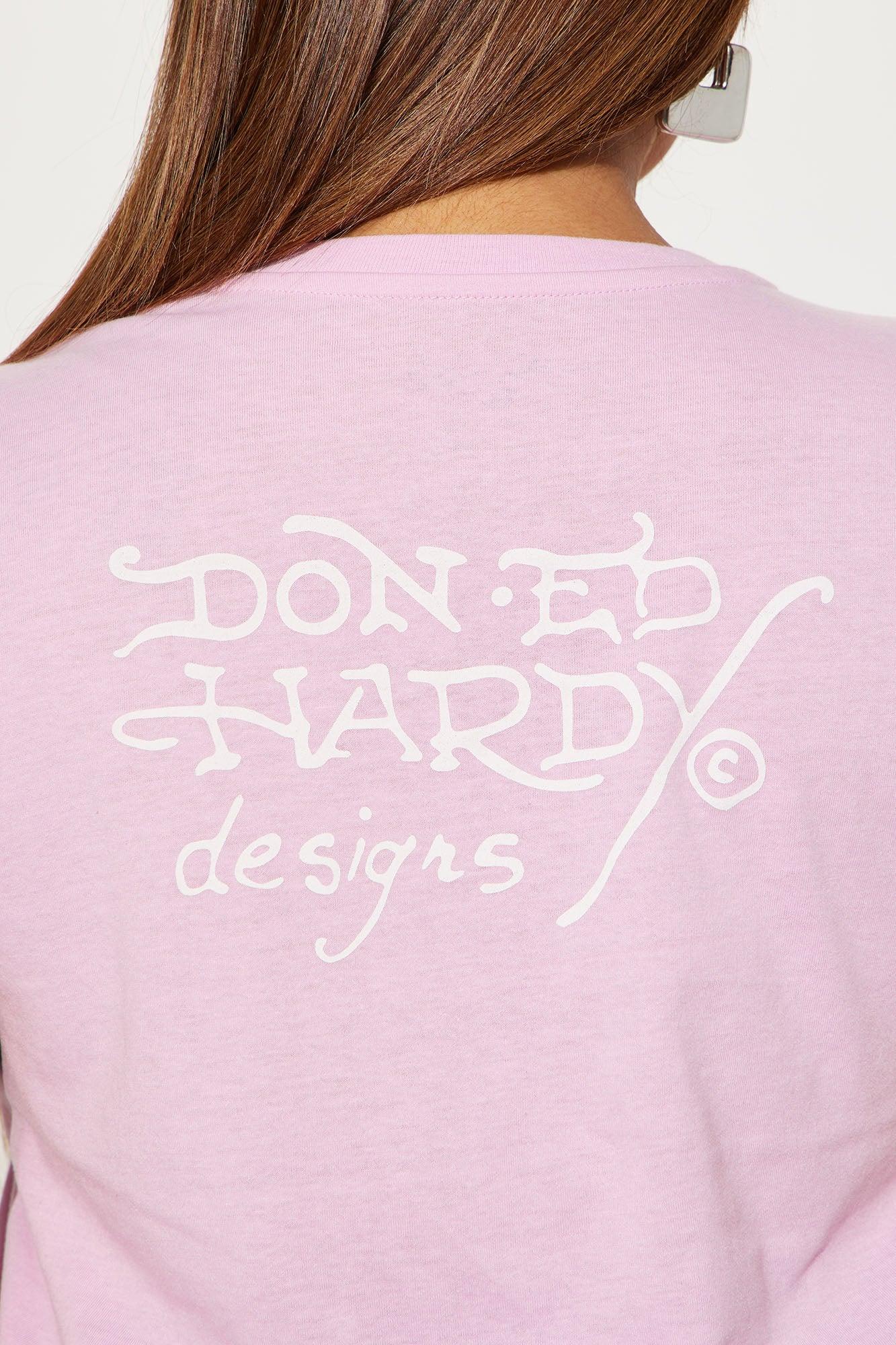 Ed Hardy Koi Fish Rhinestone Tee - Pink Product Image