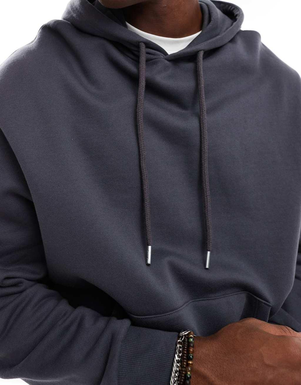 ASOS DESIGN essential oversized hoodie in charcoal | ASOS Product Image