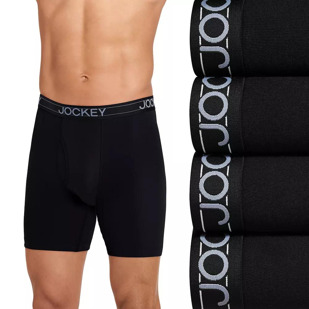 Men's Jockey® 4-Pack Lightweight Cotton Blend 7" Long Leg Boxer Brief,  Product Image