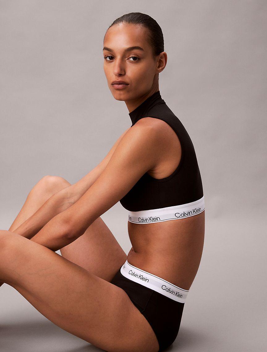 Icon Cotton Modal Lightly Lined Mockneck Bralette Product Image