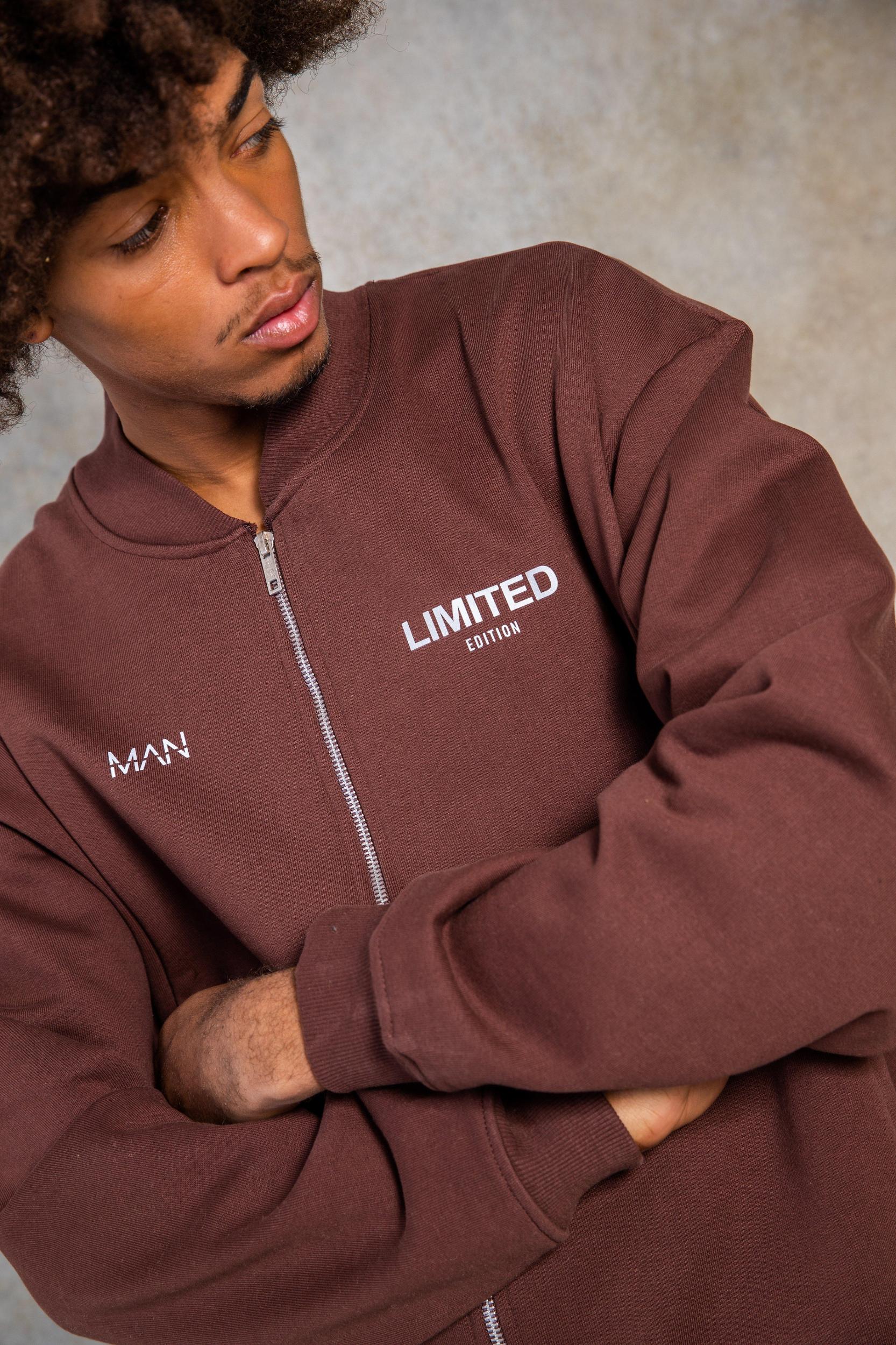 Oversized Limited Heavyweight Bomber Jacket | boohooMAN USA Product Image