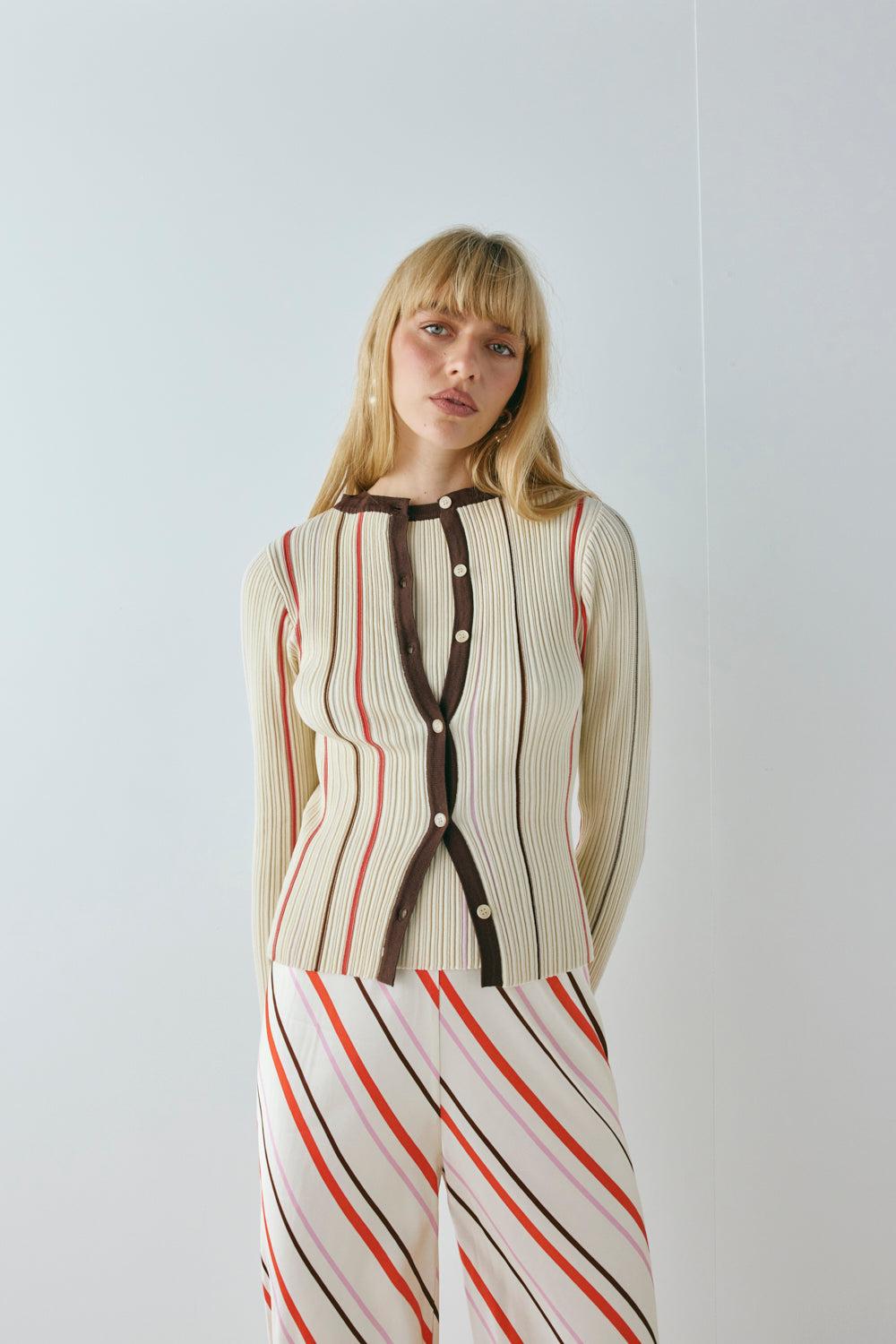 Remi Satin Pants Stripe Product Image