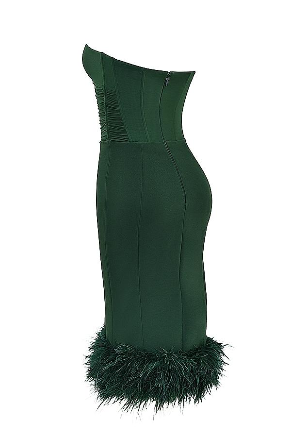 Fionula  emerald green strapless corset dress Product Image