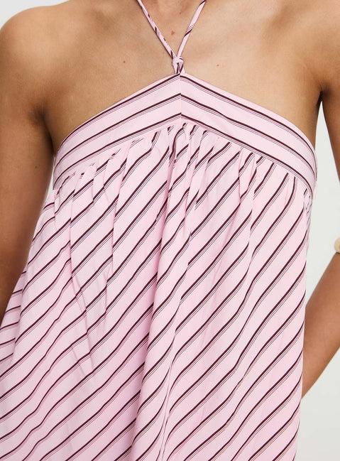 Moonlit Mini Dress Pink Stripe Product Image