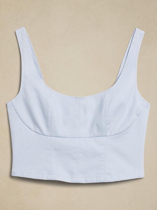 Linen-Blend Cropped Bustier Product Image