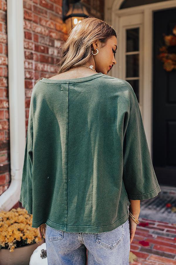 Peace And Love Vintage Wash Tee in Hunter Green Product Image