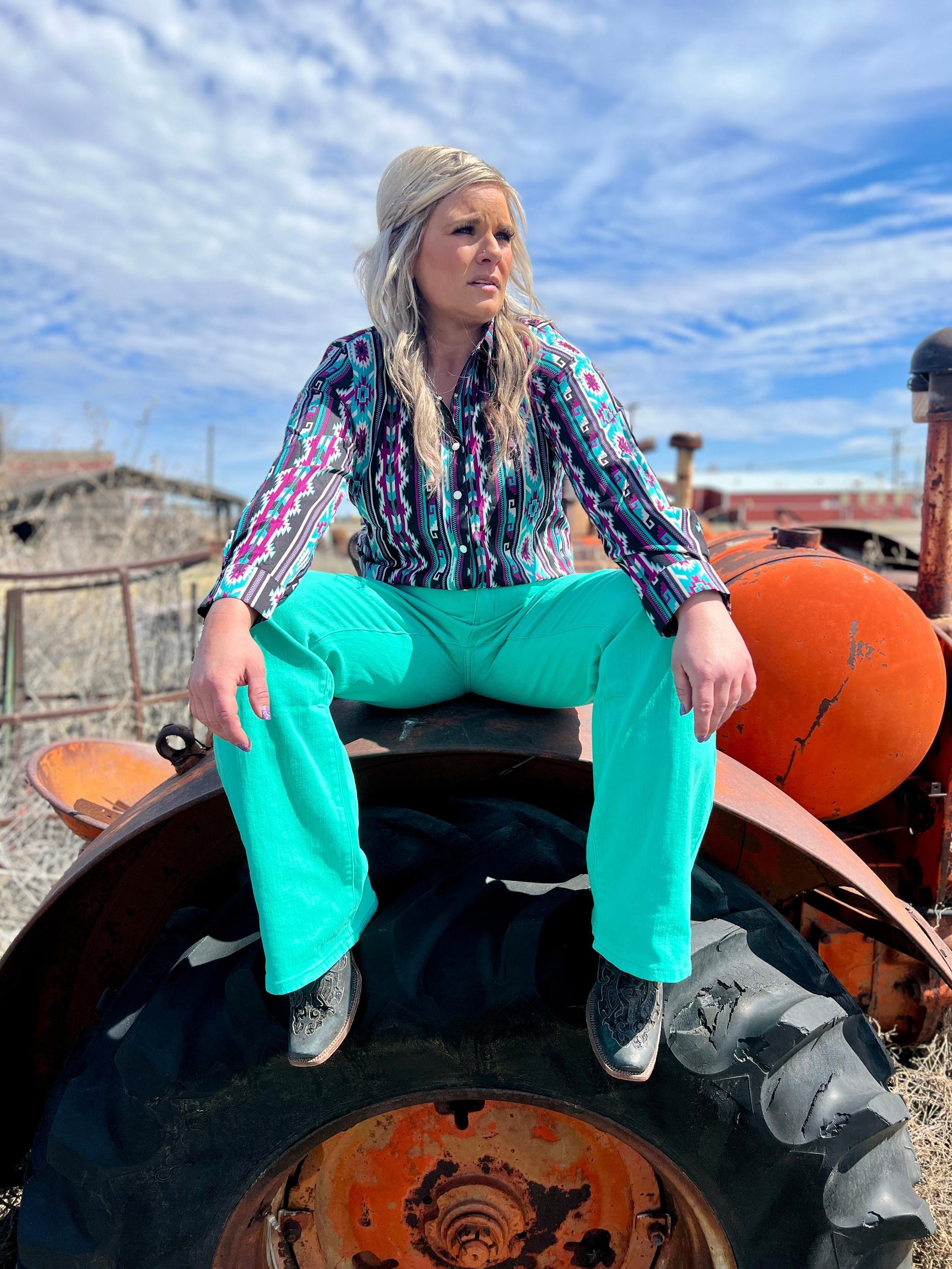 Walking West Denim Turquoise LONG* Product Image