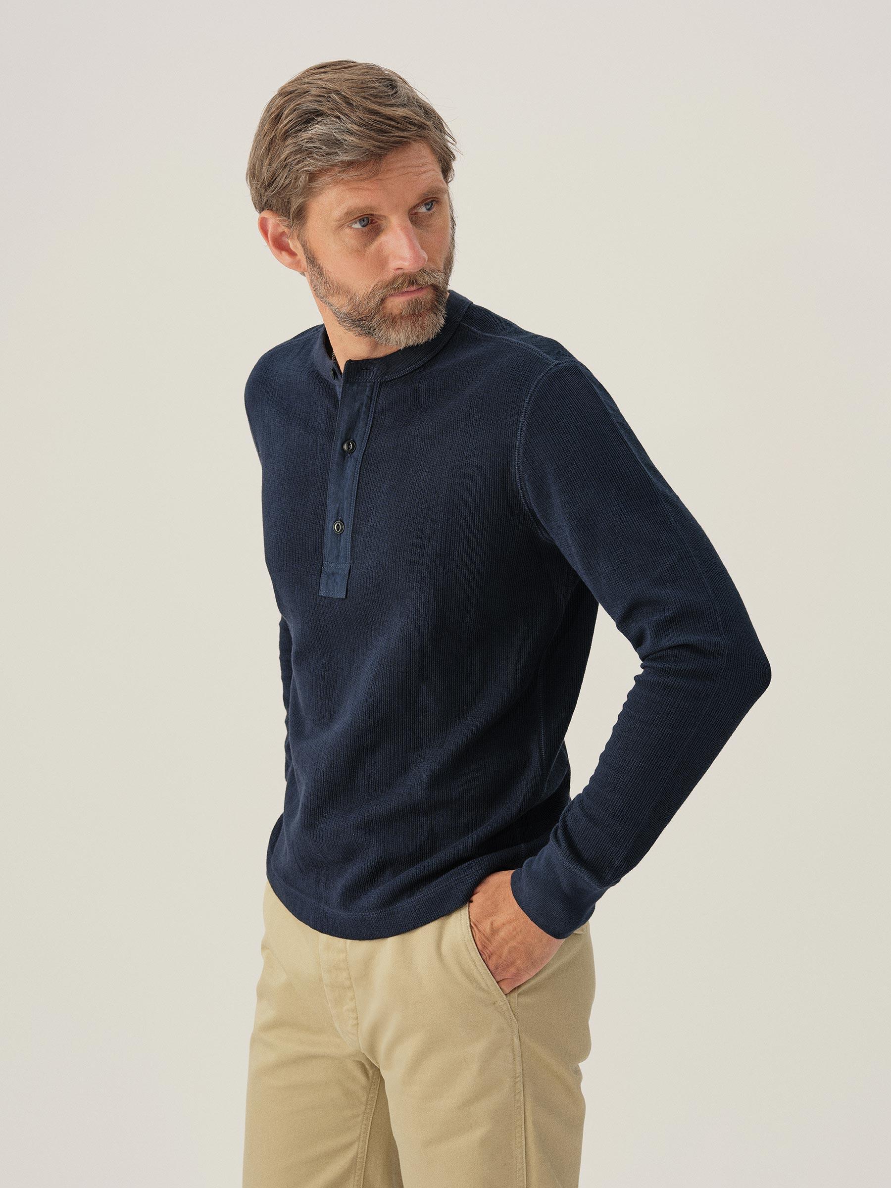 Sky Captain Vintage Thermal Henley Product Image