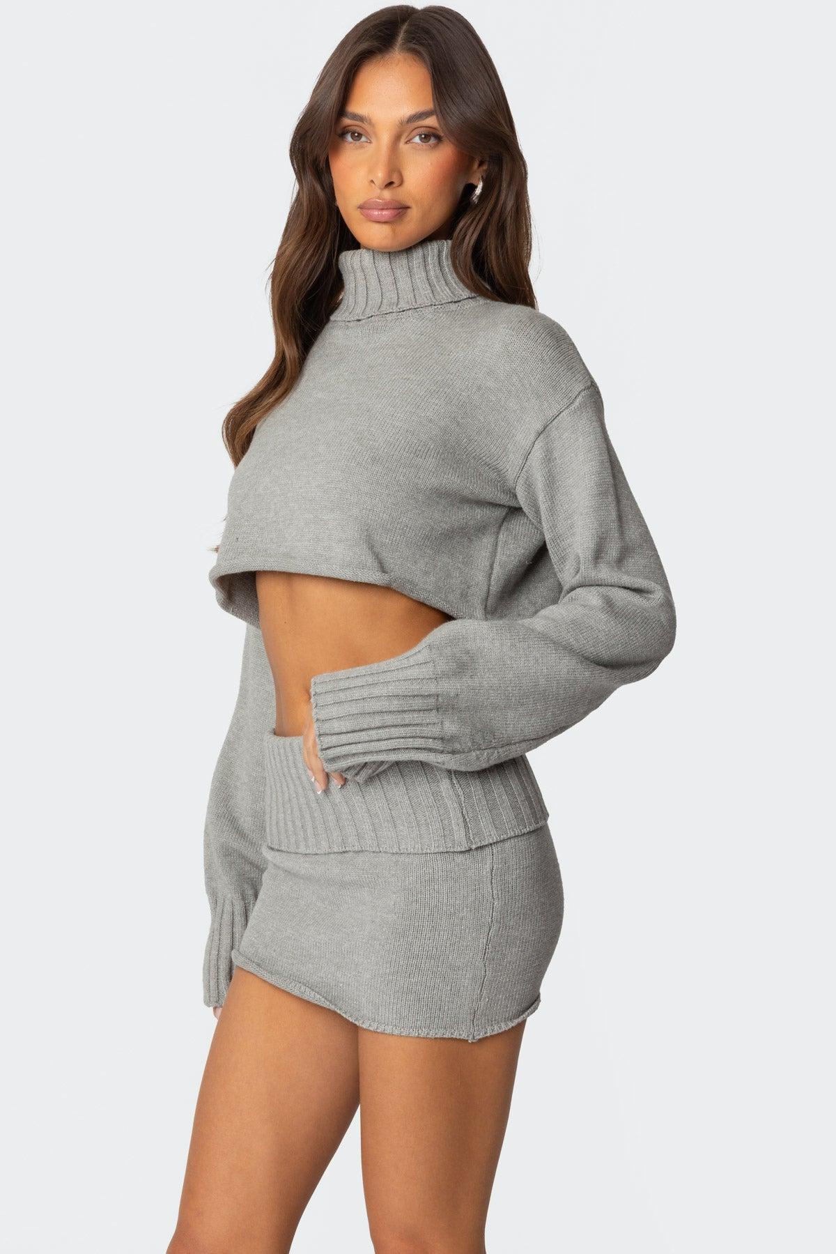 Gino Cropped Turtle Neck Sweater Product Image