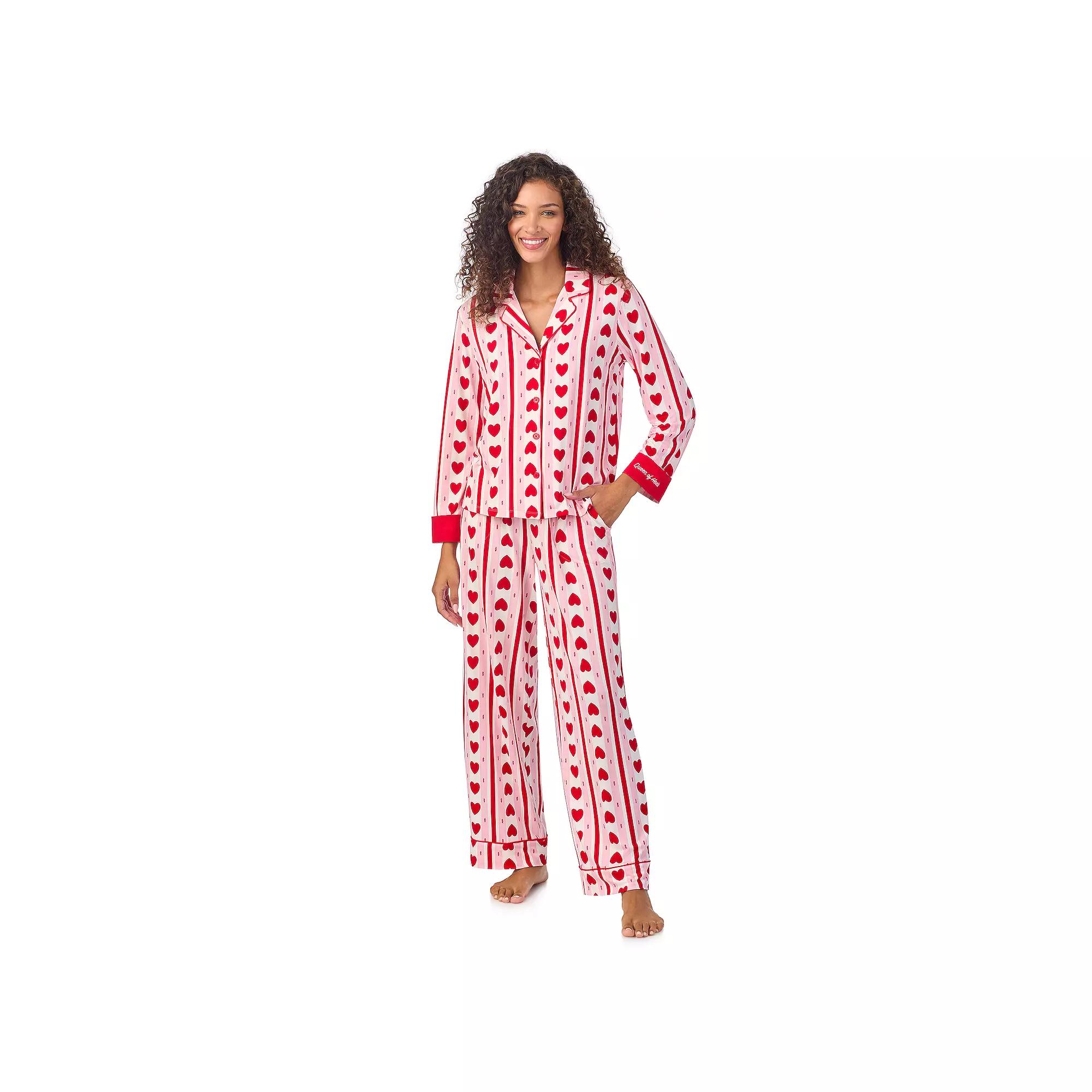 Women's Beauty Sleep Social Long Sleeve Pajama Shirt & Pajama Pants Sleep Set, Girl's, Size: XL, Queen Of Hearts Product Image
