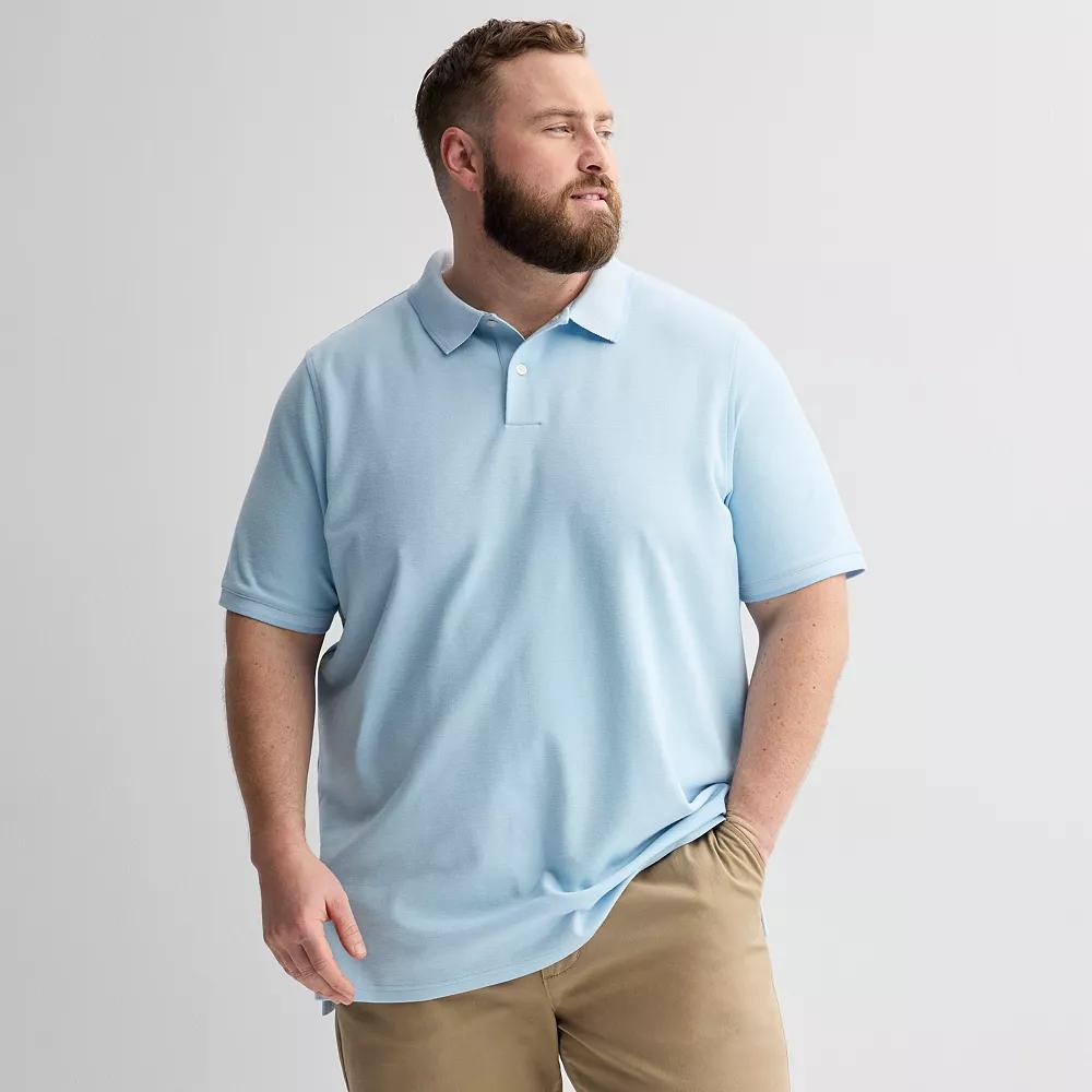 Big & Tall Sonoma Goods For Life® The Essential Solid Pique Polo, Men's, Size: XXL Tall, Light Blue Tipped Product Image