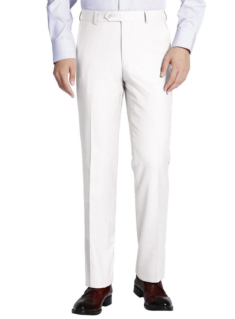 Black Slim Fit Dress Pants Flat Front Pre-hemmed Product Image