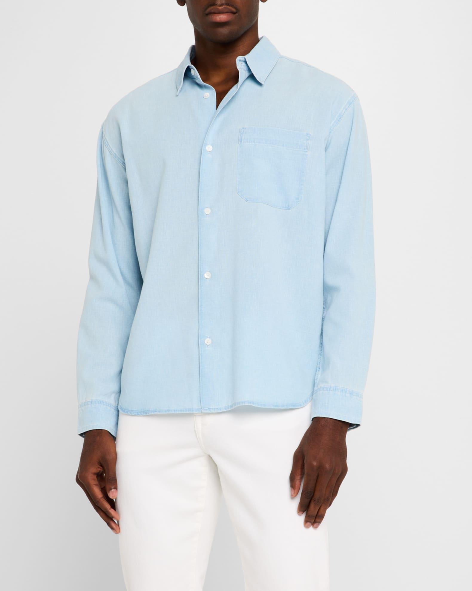 Men's Chambray Button-Down Shirt Product Image