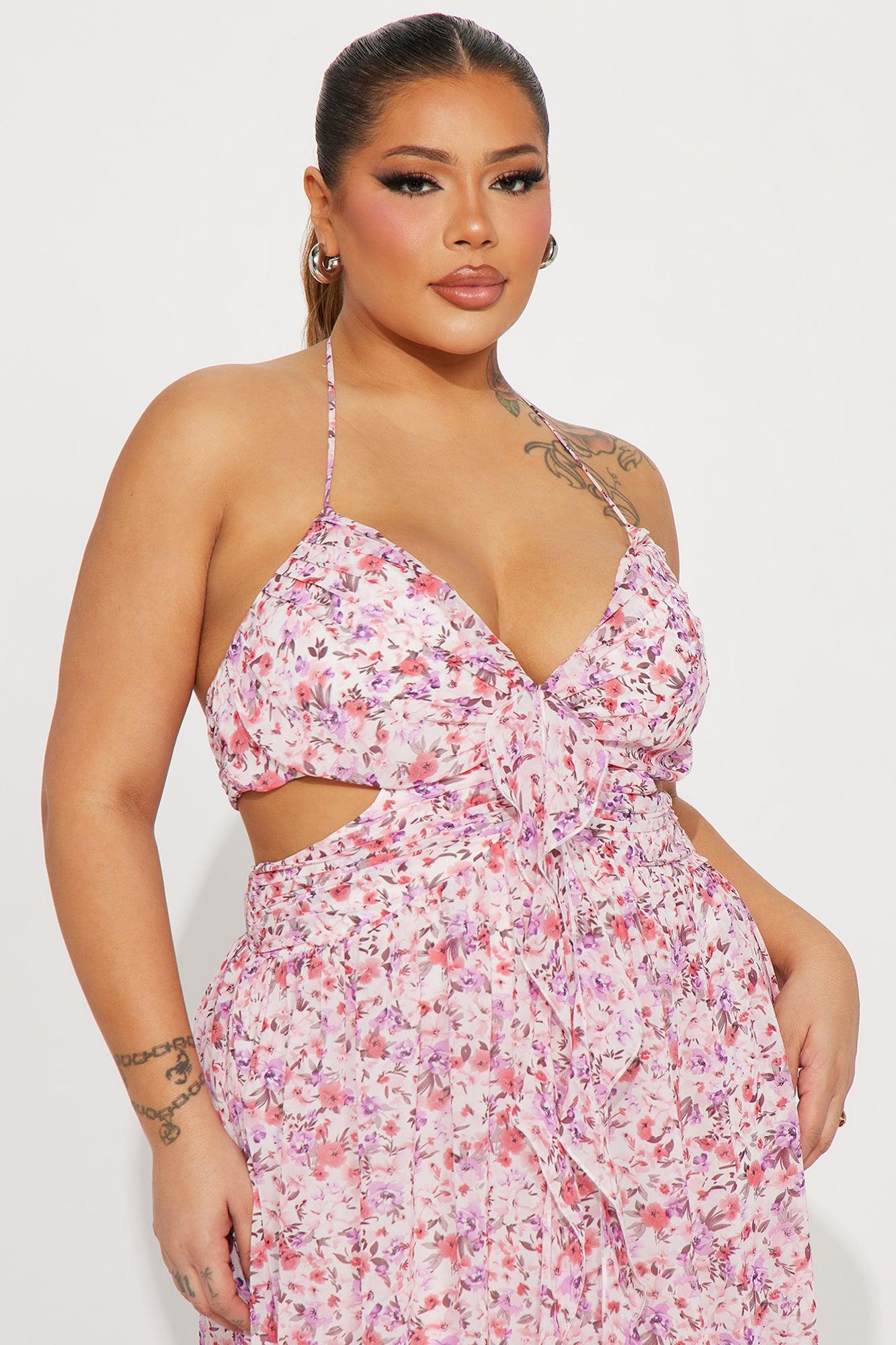 Shantel Chiffon Floral Maxi Dress - Pink/combo Product Image