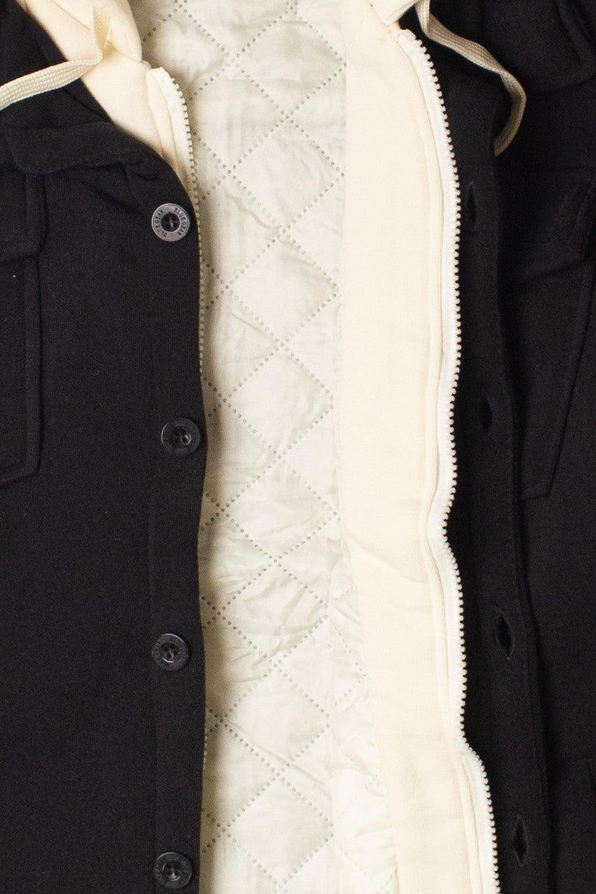 Double Layer Quilted Lining Hoodie Jacket Product Image