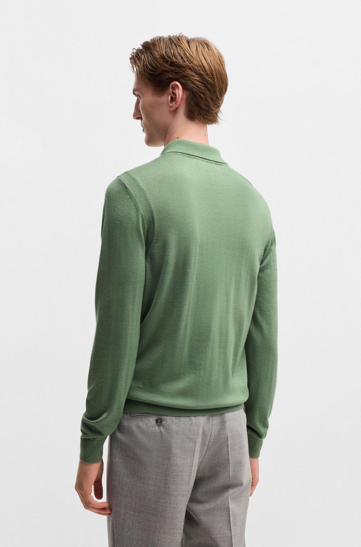 Regular-fit polo sweater in wool, silk and cashmere Product Image
