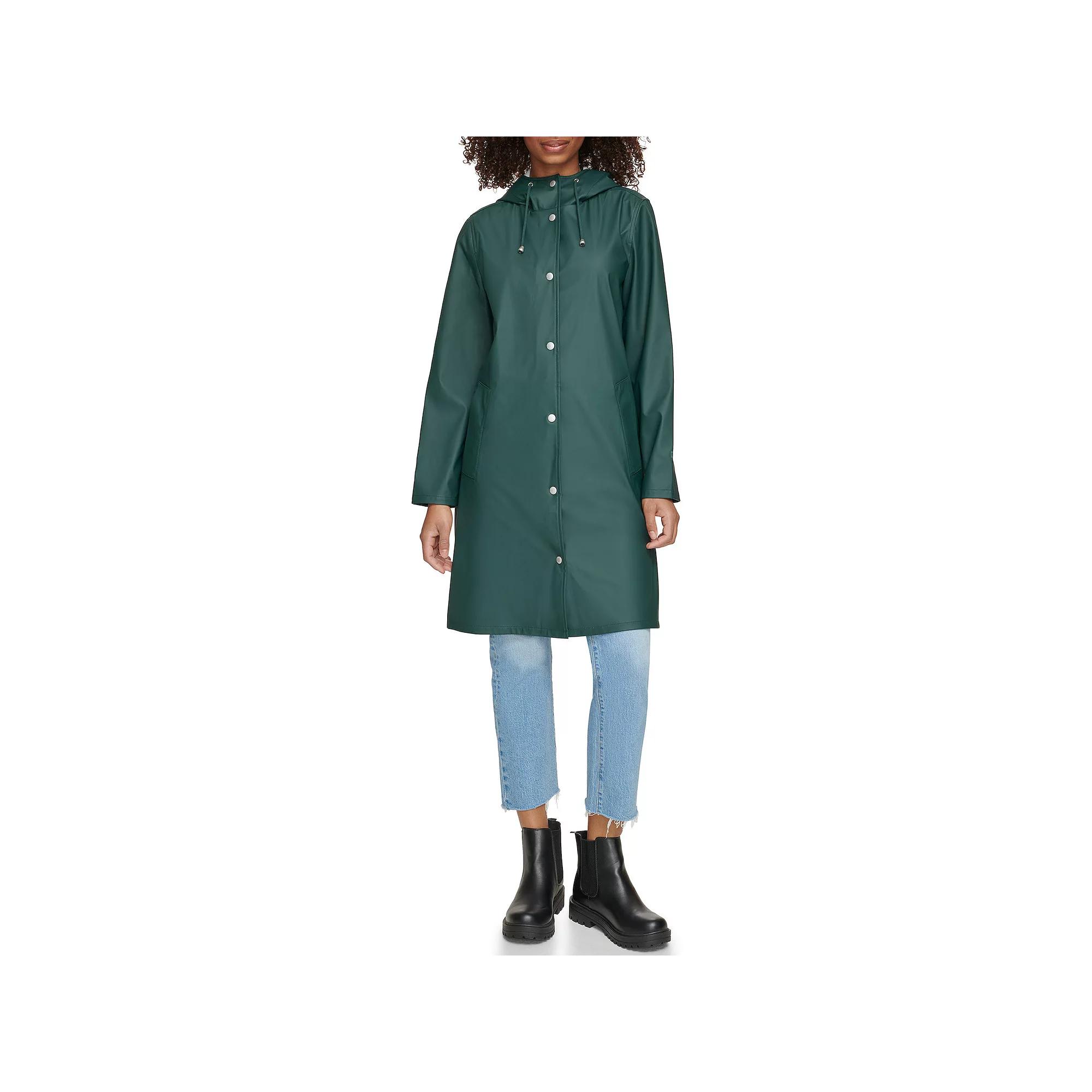 Womens Levis Rubberized Raincoat Darkest Green Product Image