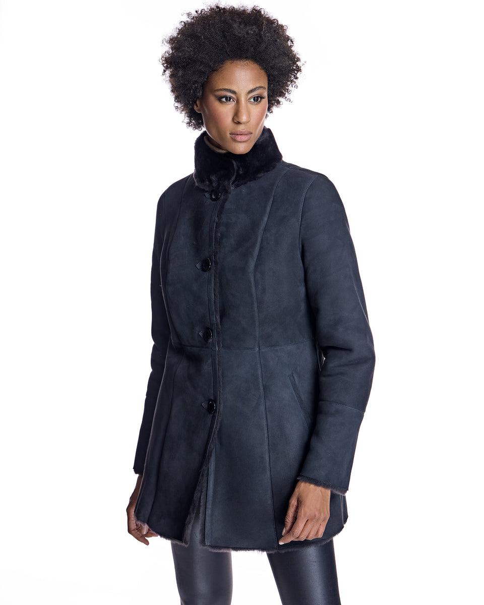 Shearling Jacket with Stand Collar-Maximilian Product Image