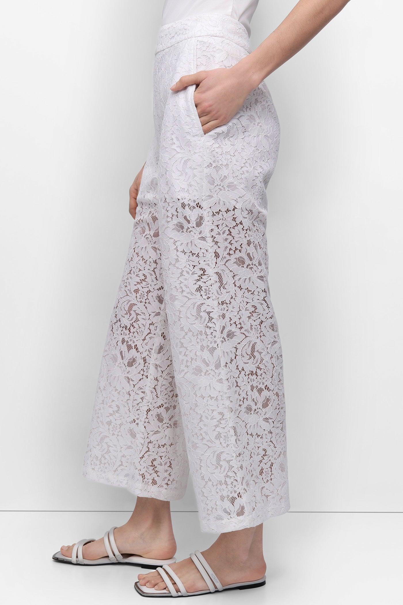 CROPPED LACE STRAIGHT LEG TROUSER Product Image