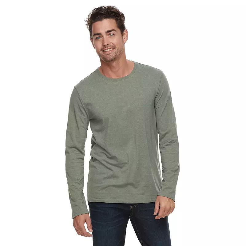 Men's Apt. 9® Premier Flex Long Sleeve Crewneck Tee, Size: Large, Aspen Green Product Image