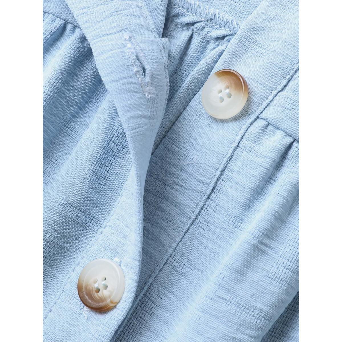 Plus Size Textured Button Placket Tiered Tank Top Women LightBlue Leisure Texture Shirt collar Casual Tank Tops Camis BloomChic 26/4X Product Image