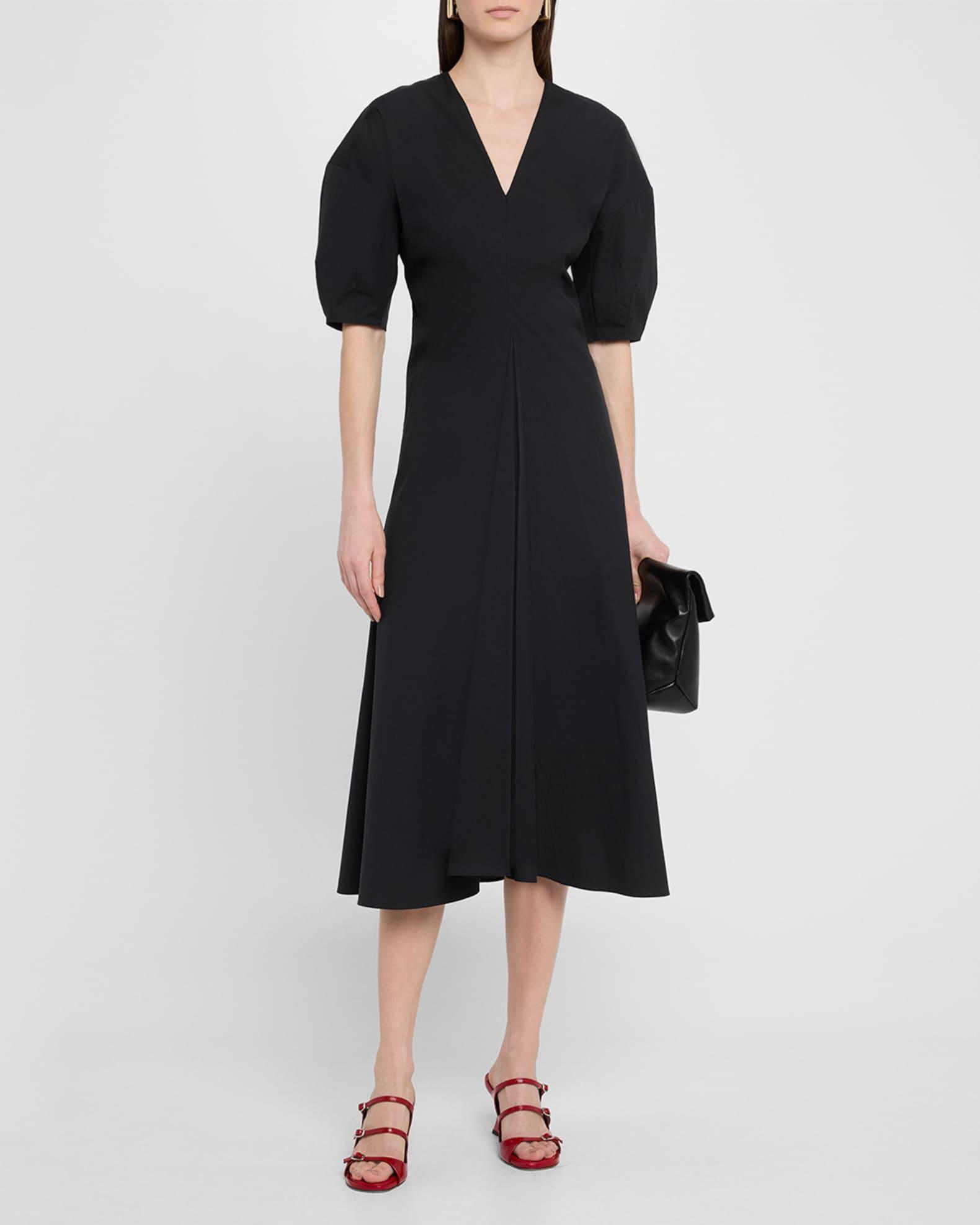 Torqued Short-Sleeve Midi Dress Product Image