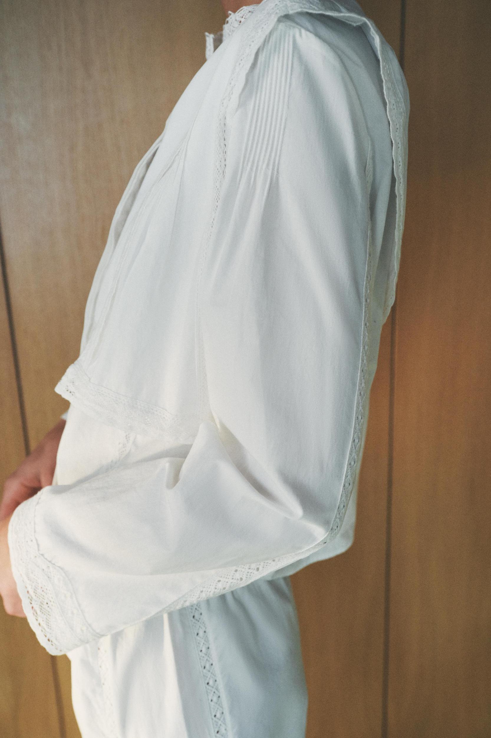 LACE COTTON PAJAMA PANTS Product Image