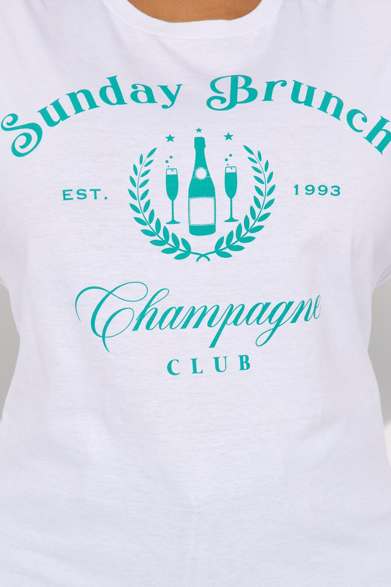 Sunday Brunch Club Oversized Tee - White Female Product Image