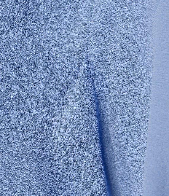 Calvin Klein Ruffle Mock Neckline Short Sleeve Blouse Product Image