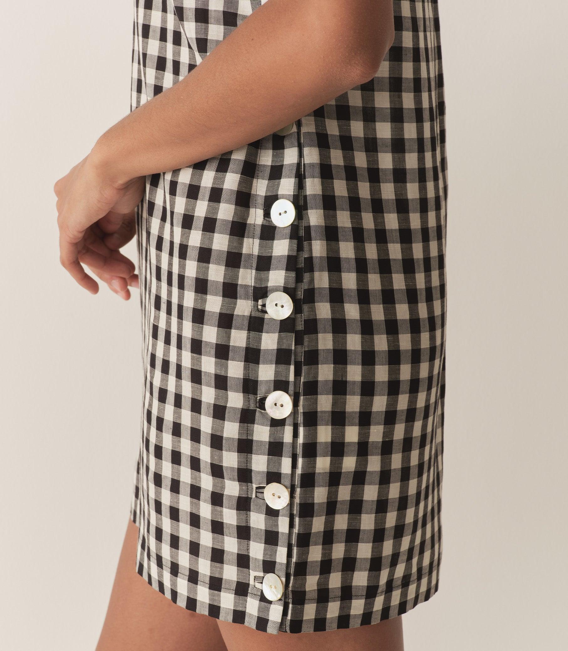 CORALIE DRESS -- BLACK MARILYN GINGHAM Product Image
