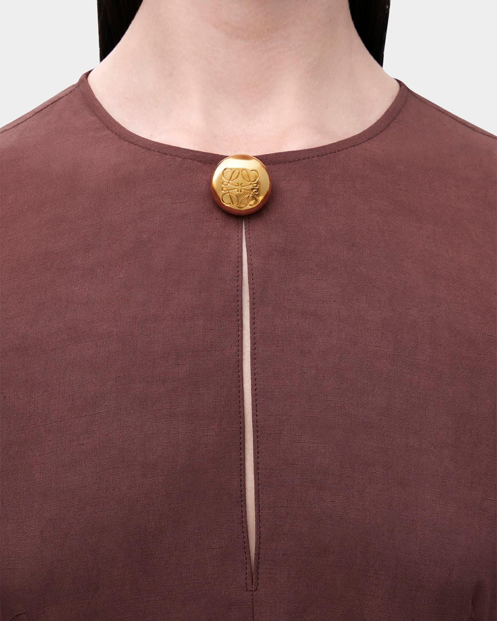 Anagram-Button Waist-Tie Linen Mini Dress Product Image