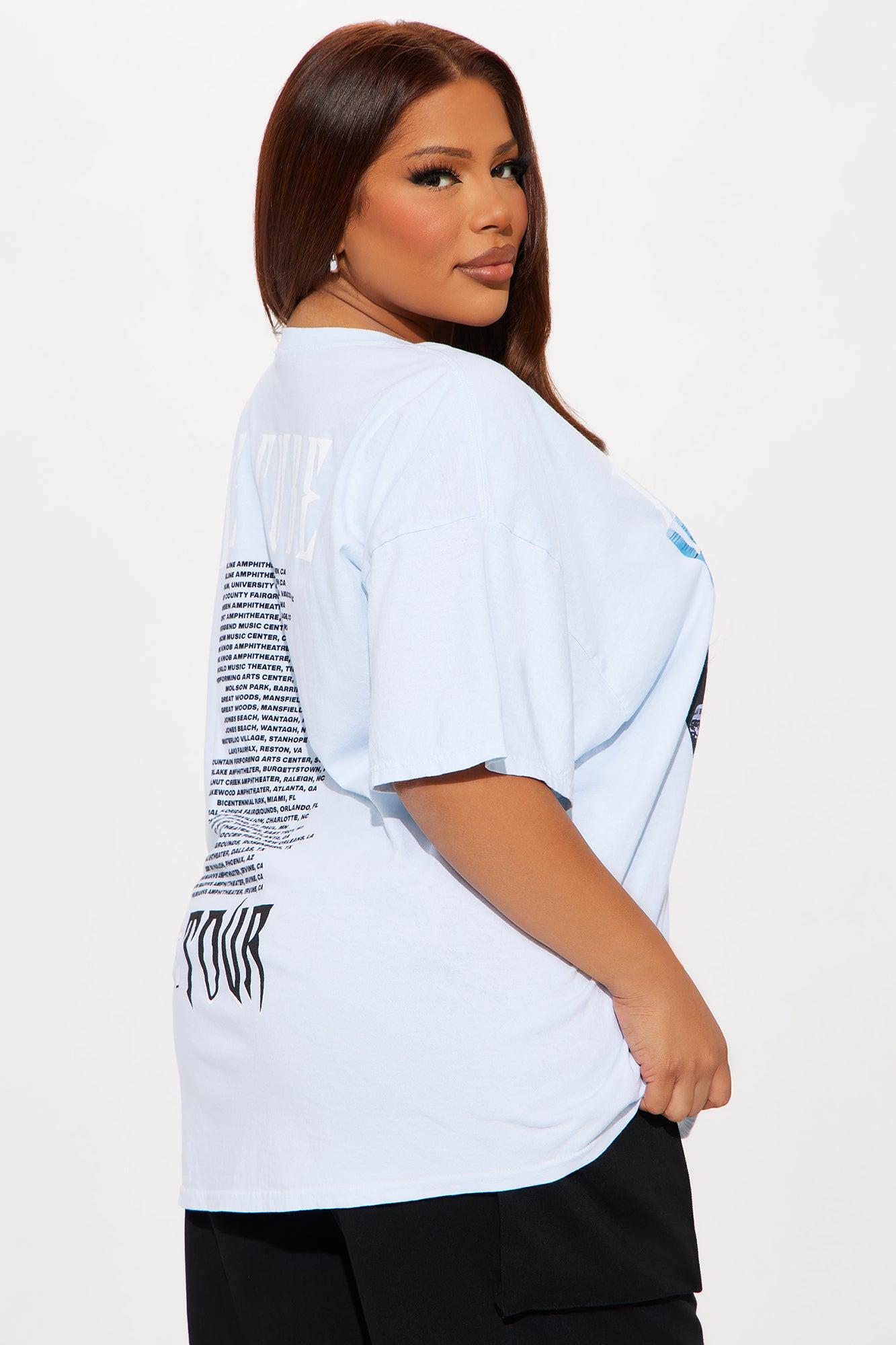 Ice Cube Tour Washed Oversized Tee - Light Blue Product Image