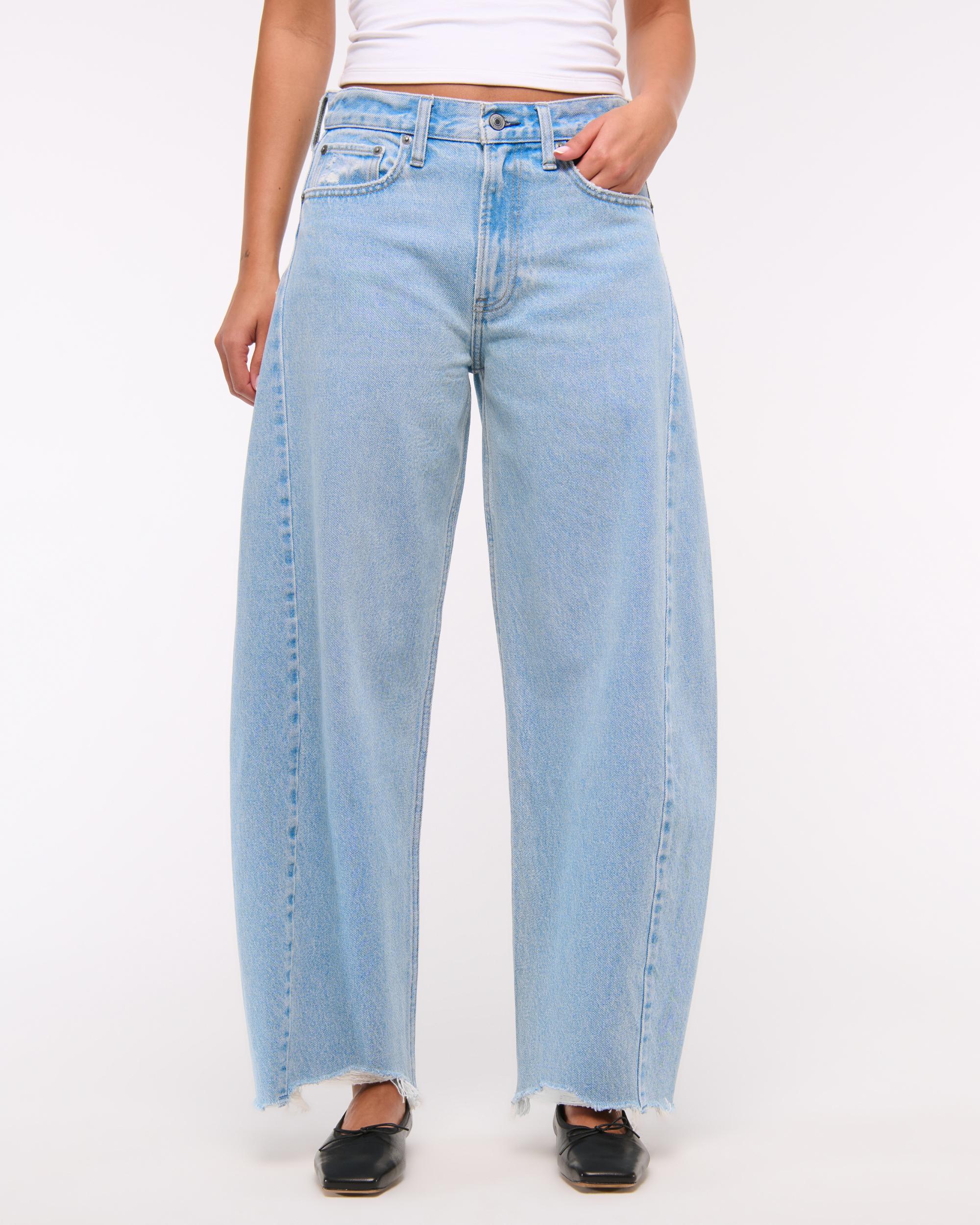 Mid Rise Barrel Jean Product Image