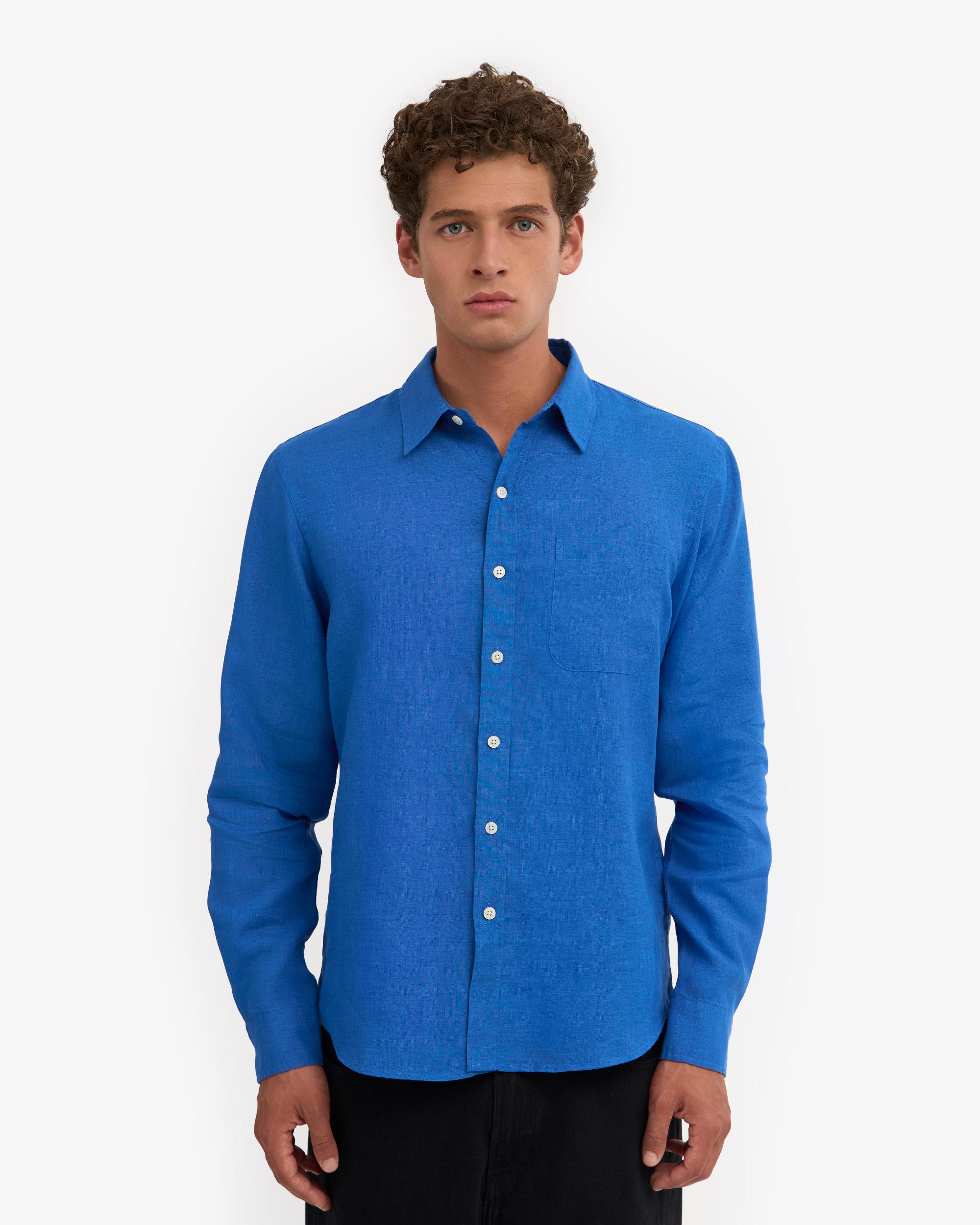 Linen Shirt - Petrol Blue Product Image