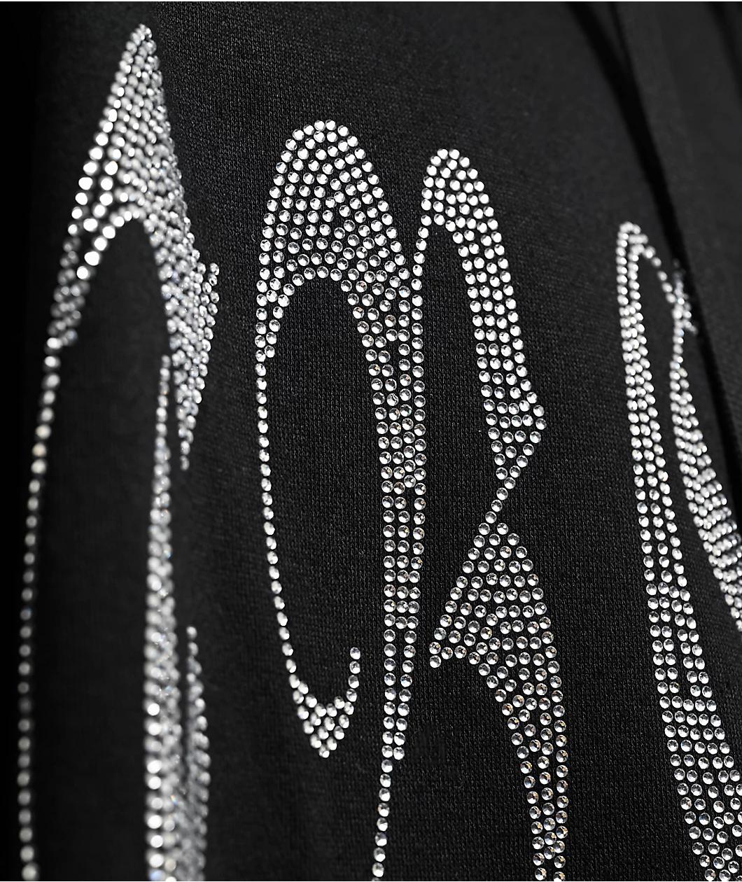 FB County Rhinestone Black Zip Hoodie Product Image