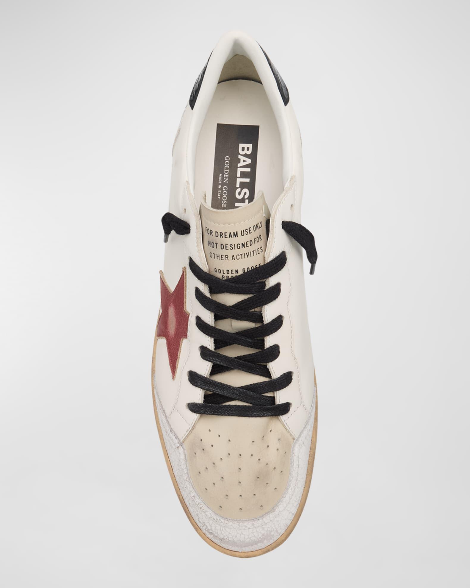 Men's Ballstar Crackle-Heel Leather Low-Top Sneakers Product Image